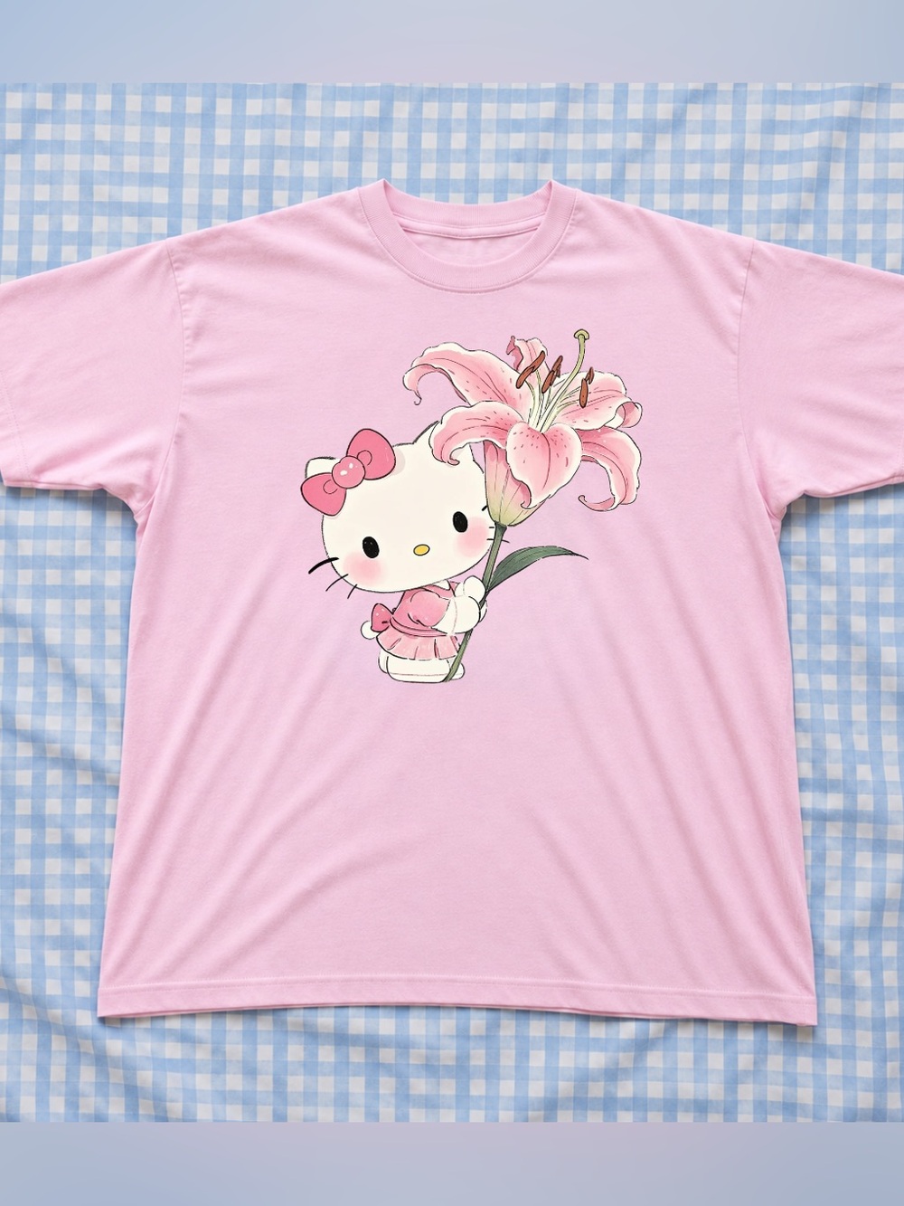 Gildan Pink Hello Kitty Graphic Tee, Vintage Cute Cat Shirt